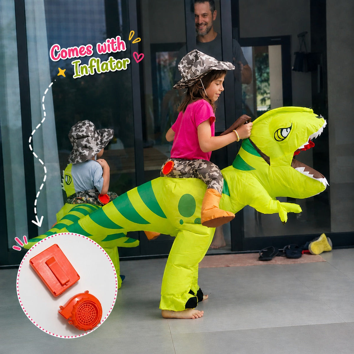 Dinosaur Inflatable Suit For kids (Kid Height - 80 cm to 120 cm)